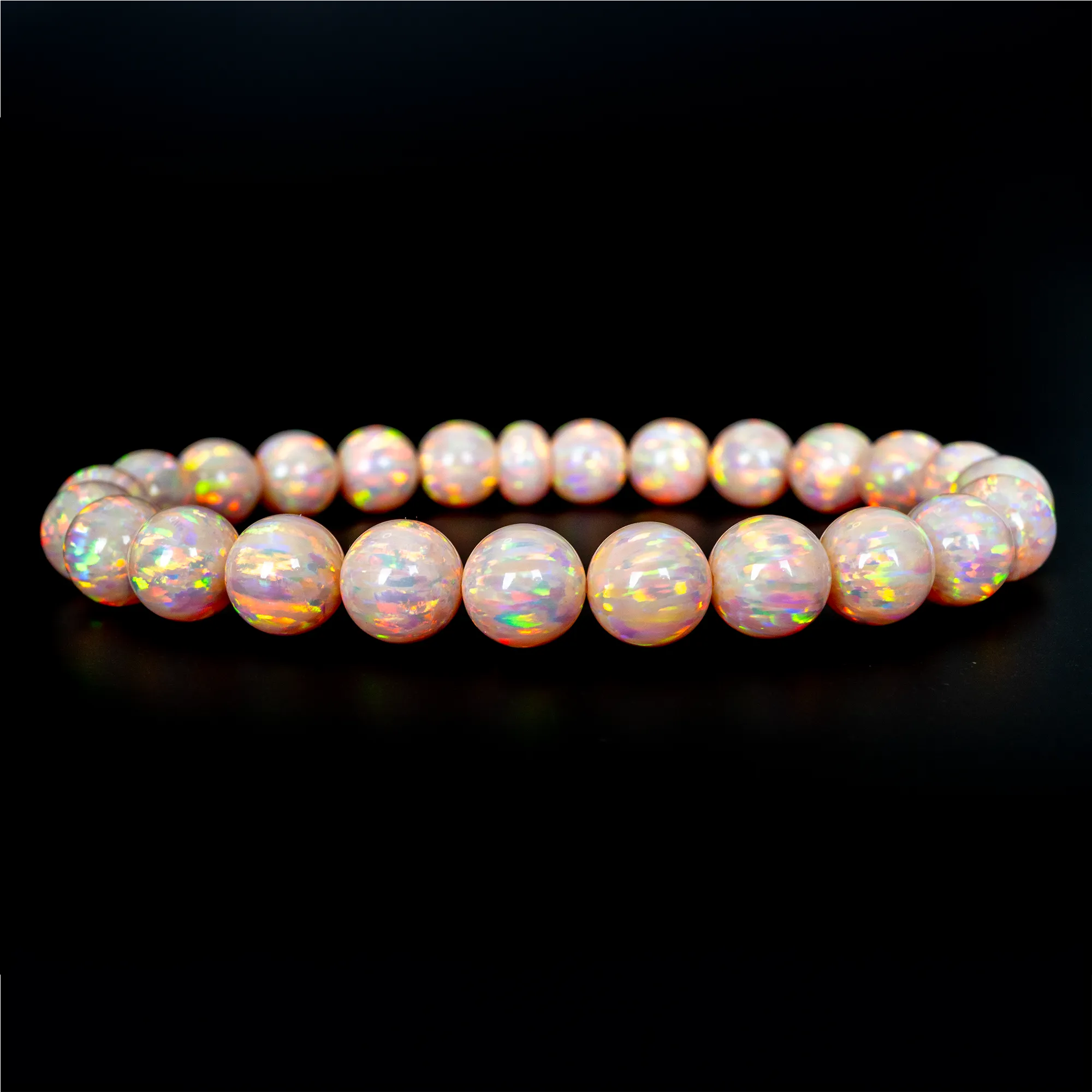 Peach Fuzz Opal Beaded Bracelet