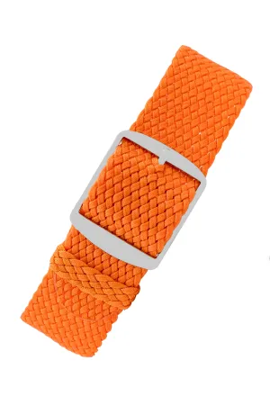 PERLON Braided One Piece Watch Strap & Buckle in ORANGE