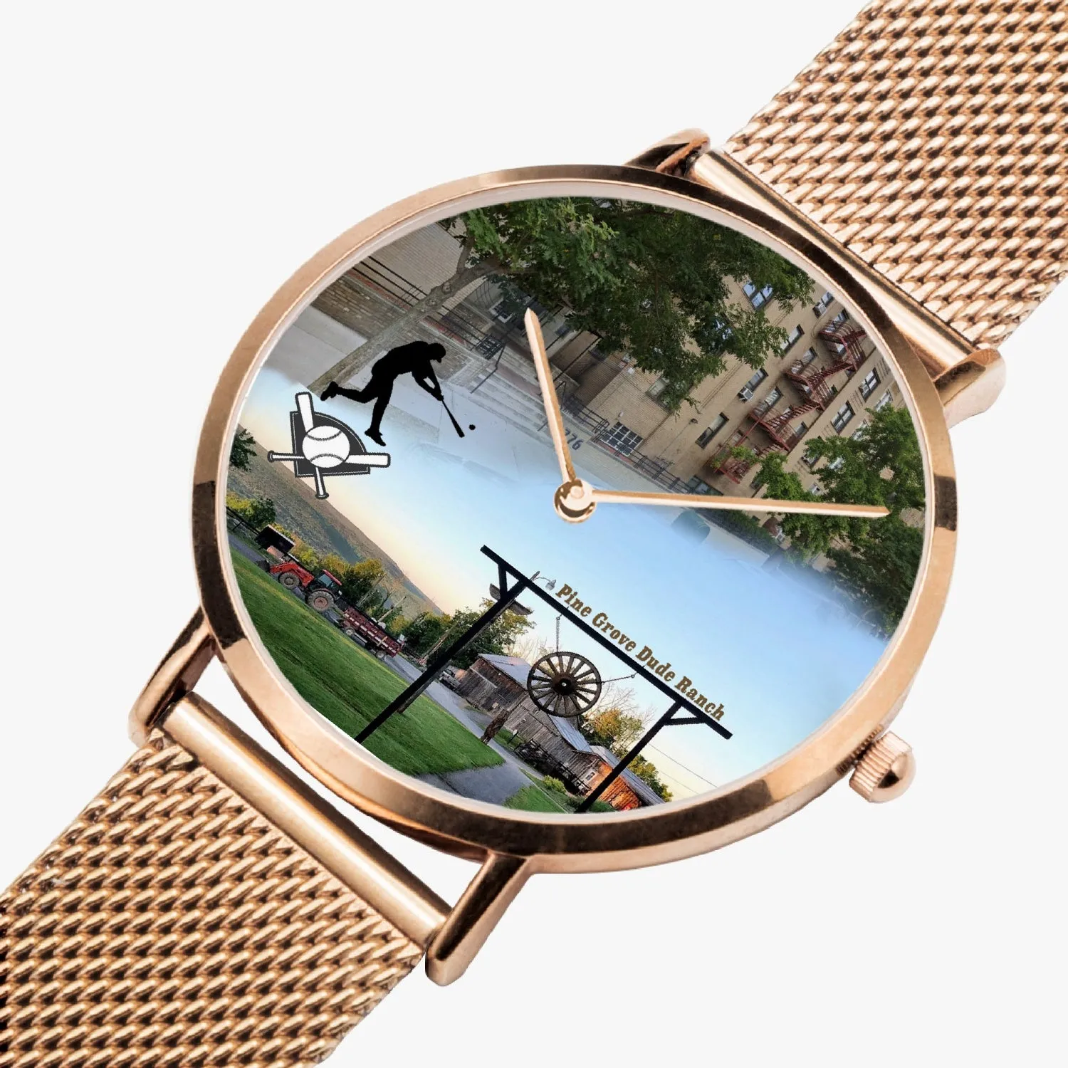 Personalized Memorial Watch : Unisex Ultra-Slim (in silver, gold & black metal bands)