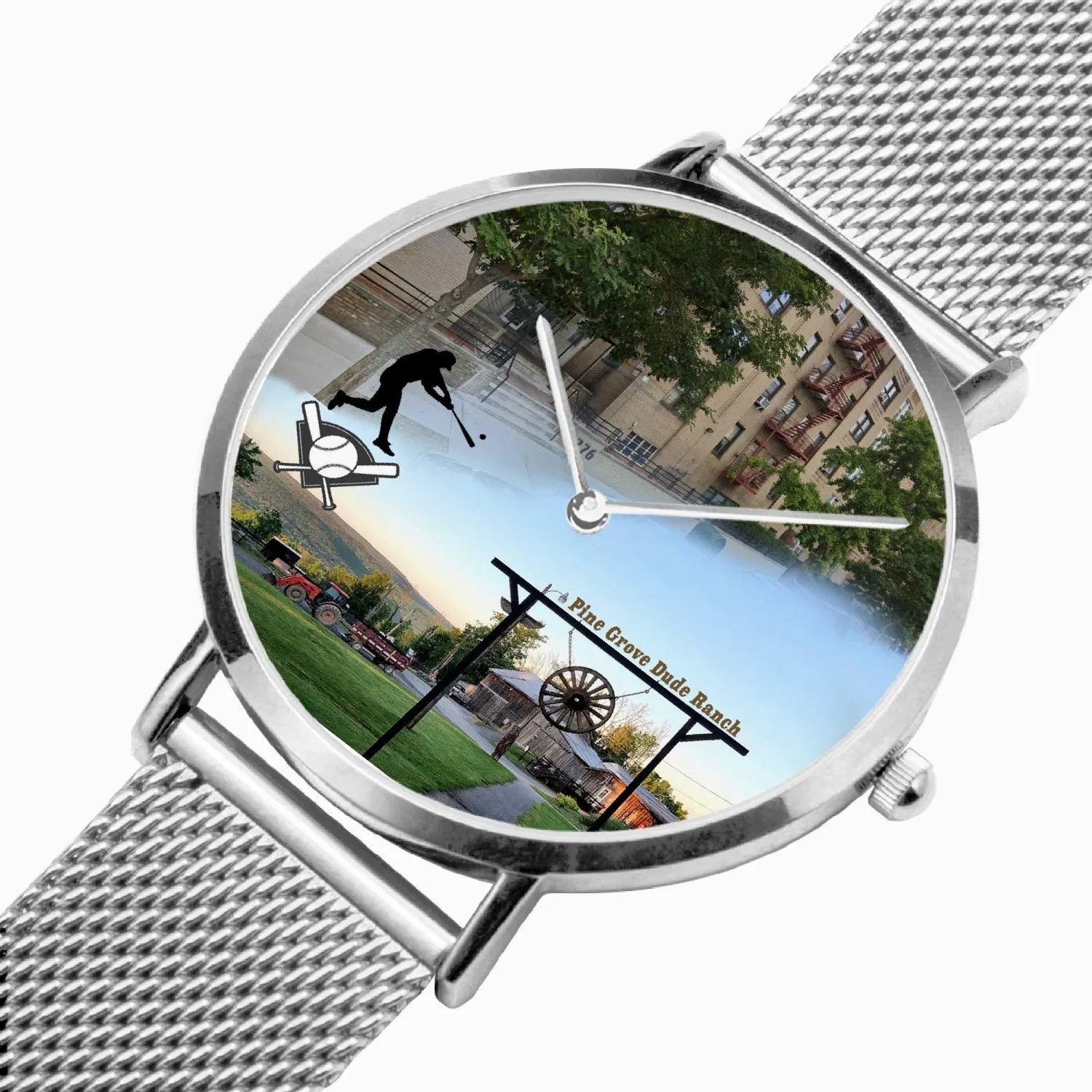 Personalized Memorial Watch : Unisex Ultra-Slim (in silver, gold & black metal bands)