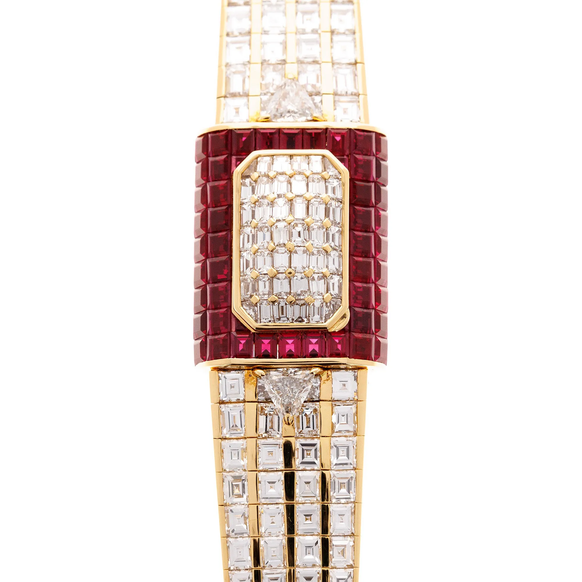 Piaget Yellow Gold Baguette Diamond & Ruby Cover Watch