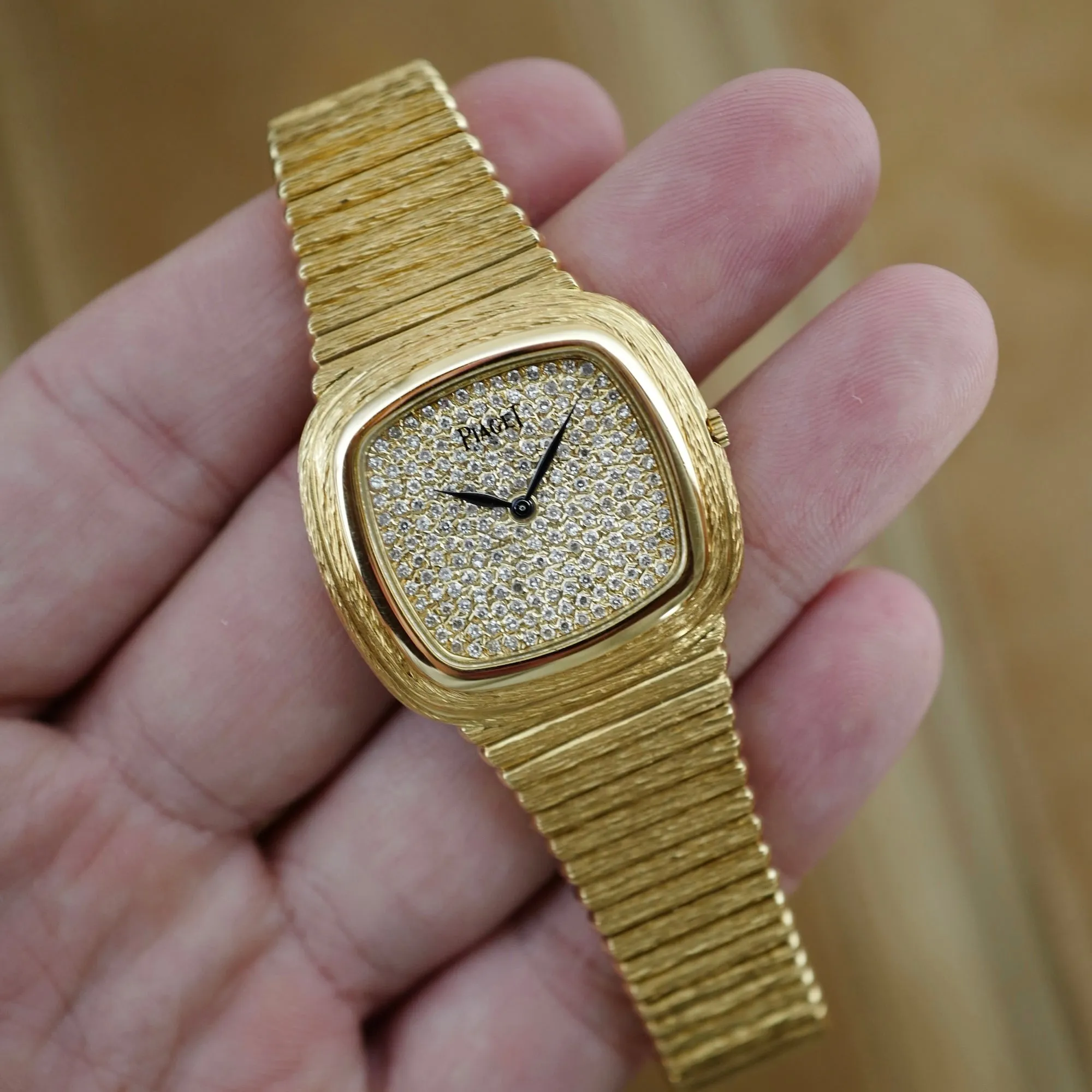 Piaget Yellow Gold Pave TV Shaped Warhol Case Ref. 95121 (New Arrival)