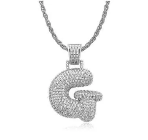 PIPE Rhodium HH Bubble Letter