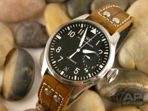 Prototipo Capolavoro Vintage Caramel Alligator Leather Deployant Strap For IWC Big Pilot, Stowa, Debaufre