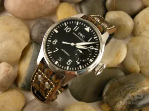 Prototipo Capolavoro Vintage Chocolate Rub Alligator Leather Tang Strap For IWC Big Pilot, Stowa, Debaufre