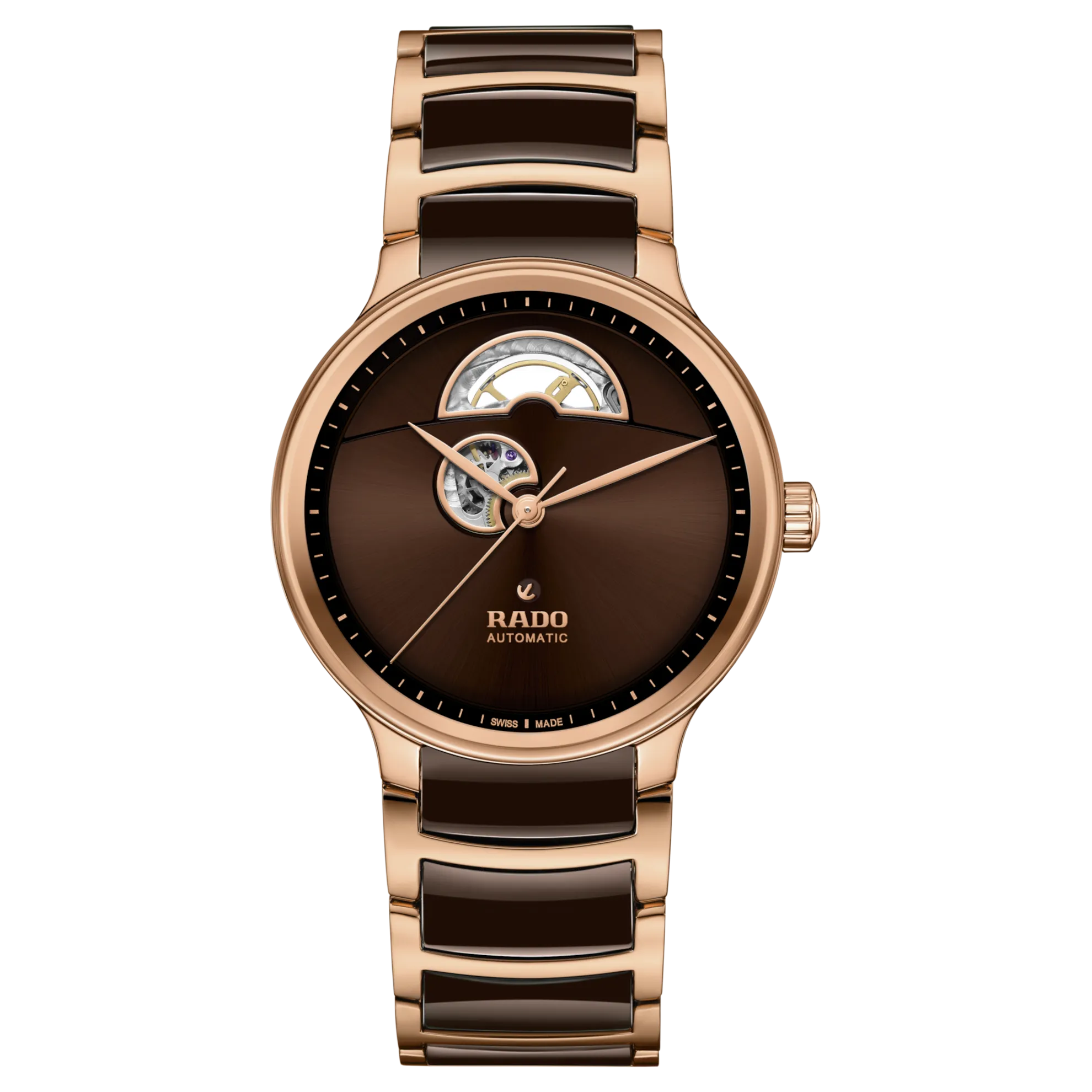 Rado Centrix Automatic Open Heart Brown Steel