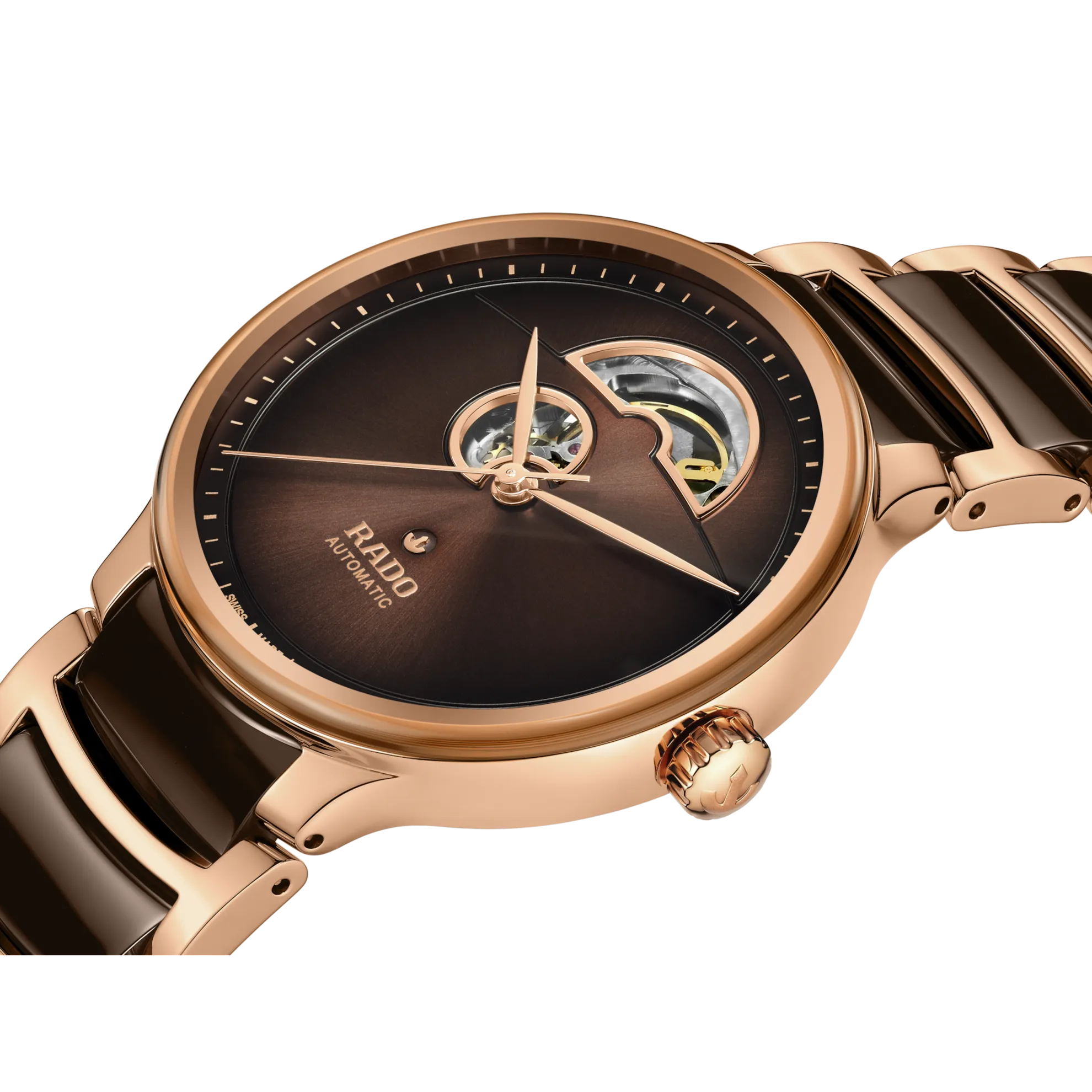 Rado Centrix Automatic Open Heart Brown Steel