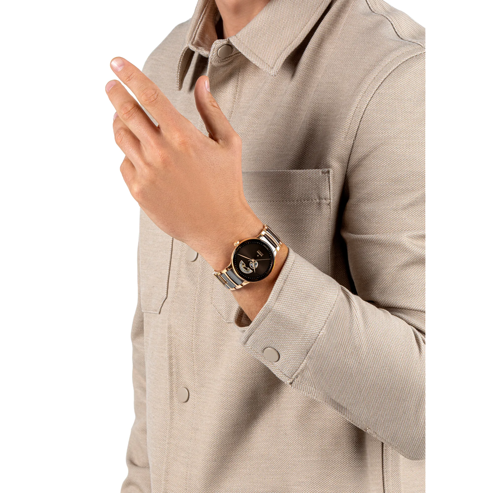 Rado Centrix Automatic Open Heart Brown Steel