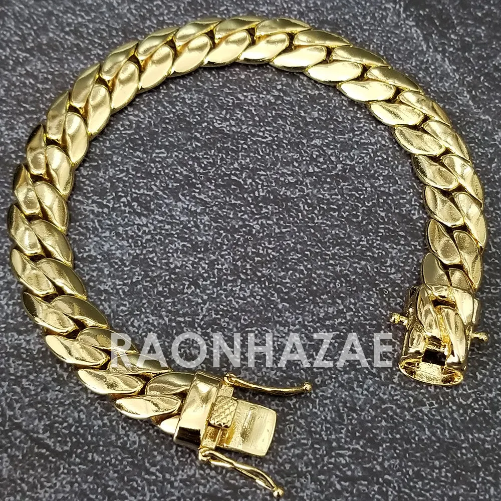 Raonhazae Hip Hop Iced Lab Diamond Blue Face Drake 14K Gold Plated Watch with Miami Cuban Chain Set - GTX001
