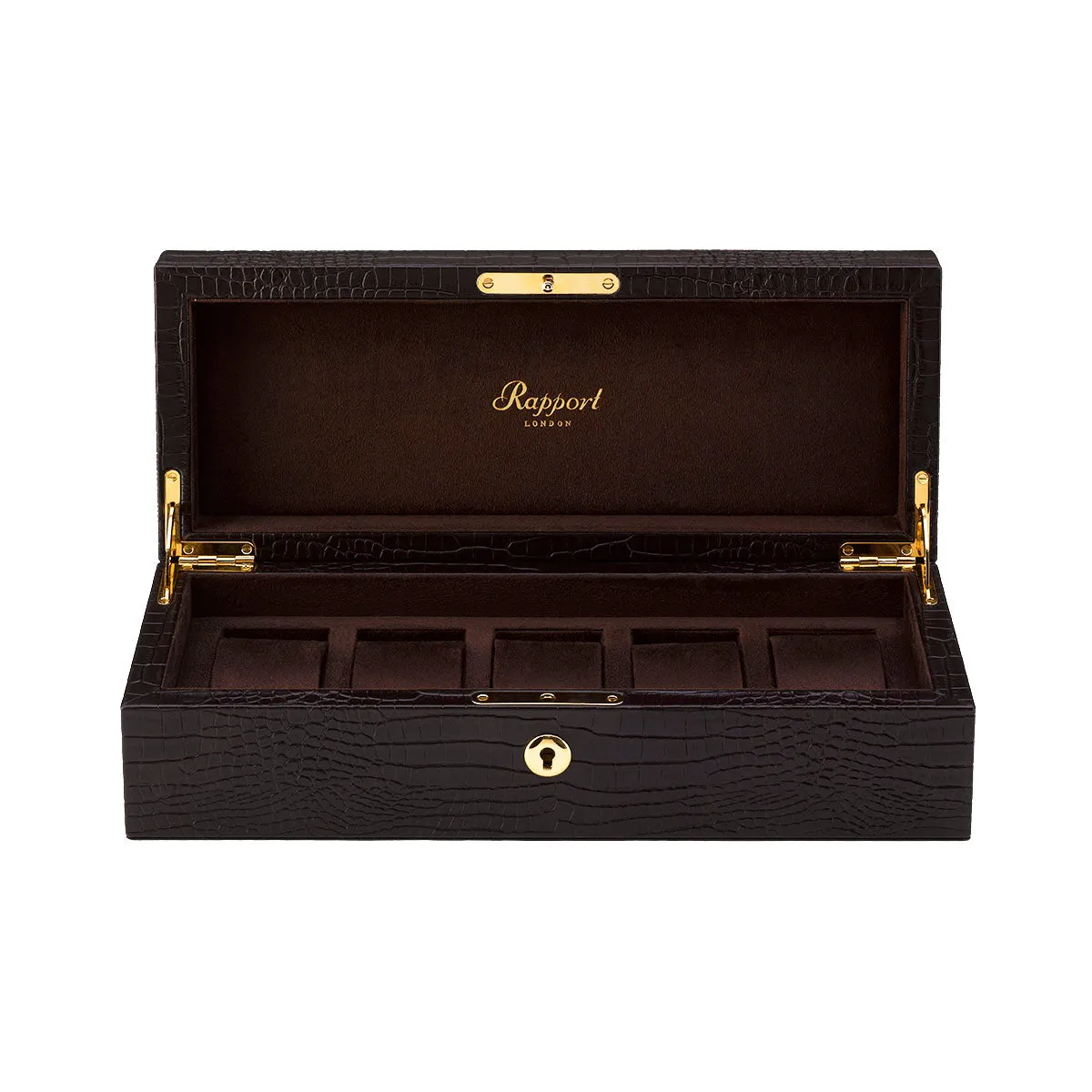 Rapport - Brompton 5 Watch Box in Brown Croco | L263