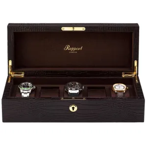 Rapport - Brompton 5 Watch Box in Brown Croco | L263