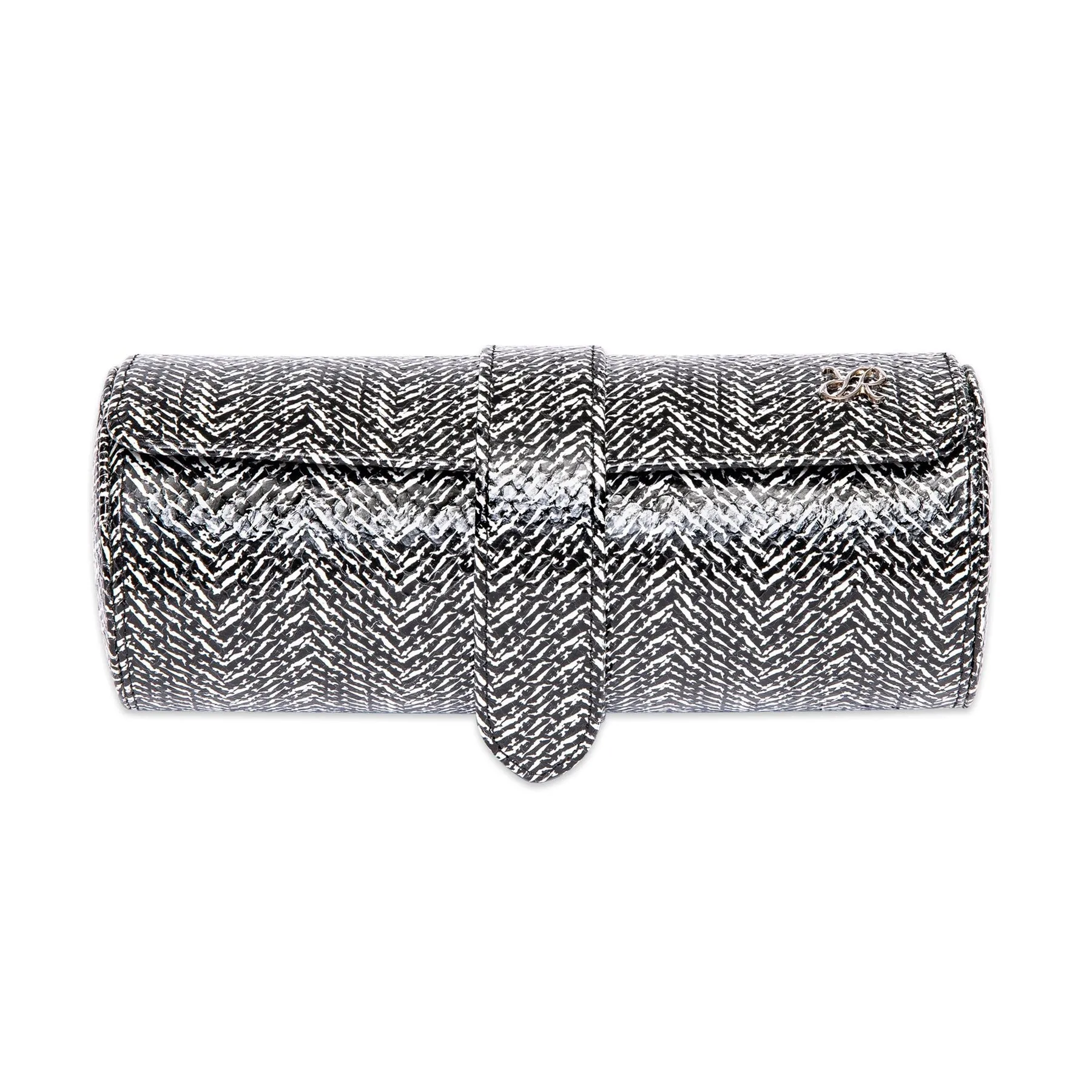 Rapport - Marlow Triple Watch Roll in Black Herringbone | D147