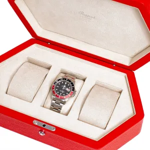 Rapport - Portobello Triple Watch Box in Red Leather | TA42