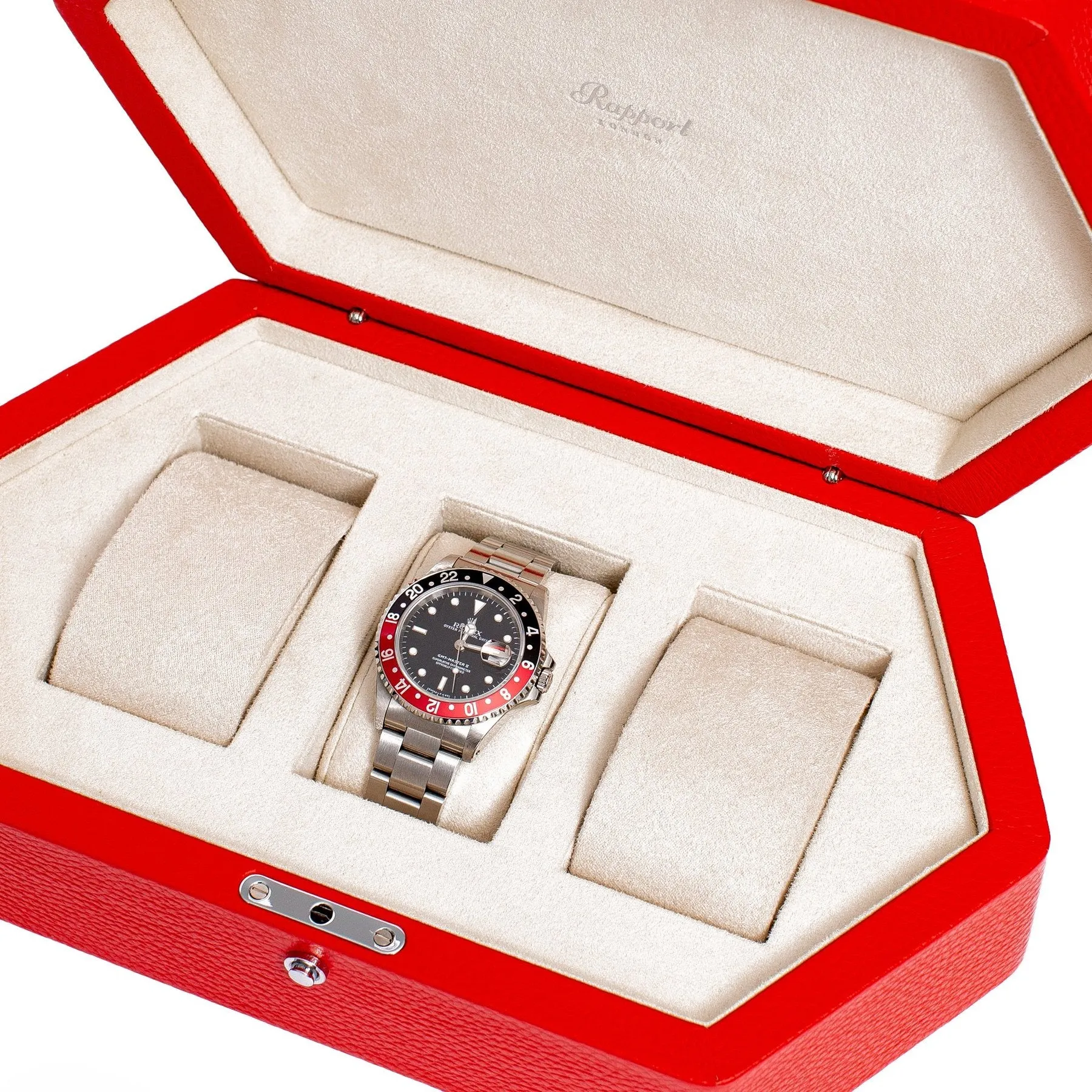 Rapport - Portobello Triple Watch Box in Red Leather | TA42