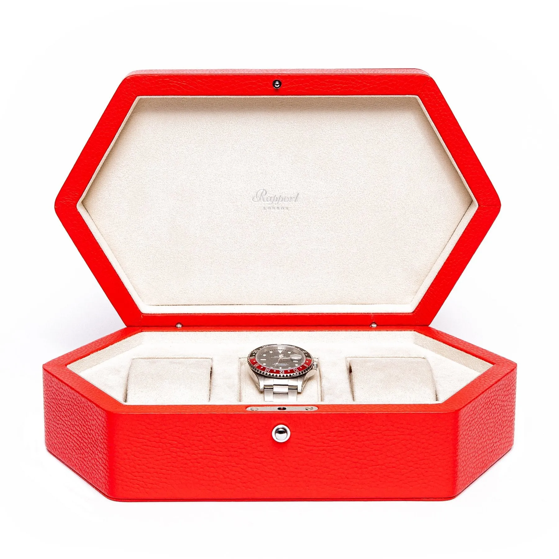 Rapport - Portobello Triple Watch Box in Red Leather | TA42