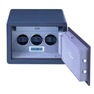 Rapport - Savoy Watch Winder Safe in Grey Leather | W650