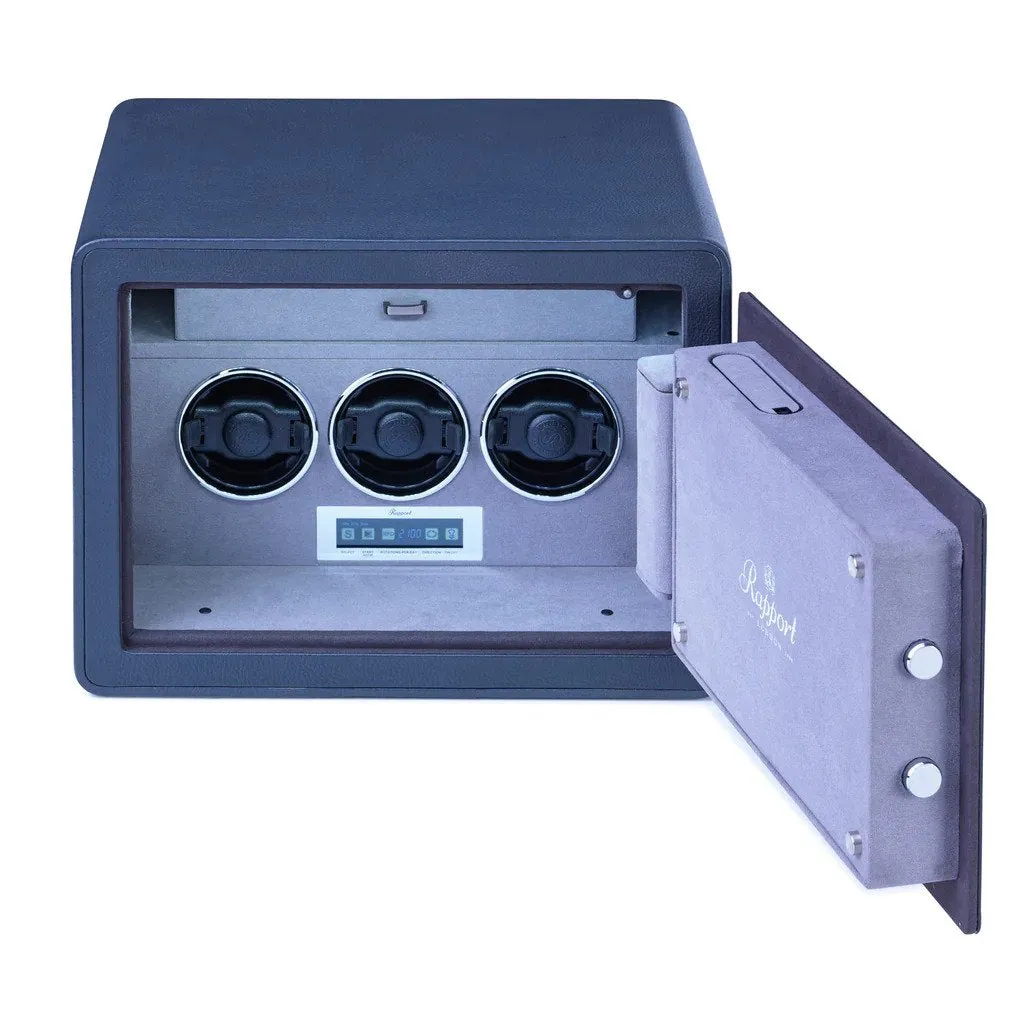 Rapport - Savoy Watch Winder Safe in Grey Leather | W650
