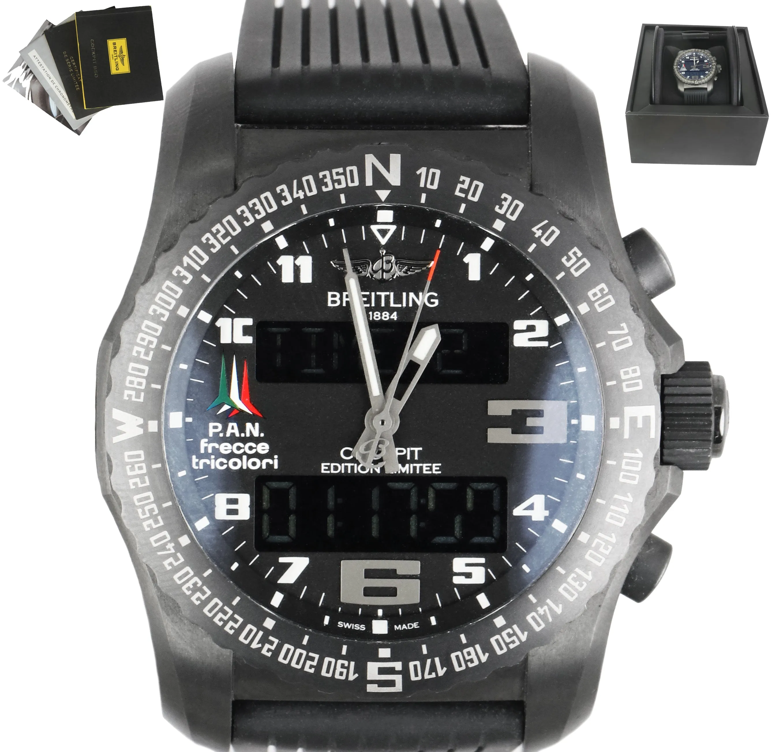 RARE Breitling Cockpit B50 PAN FRECCE VB5010 Titanium 46mm Electronic Watch