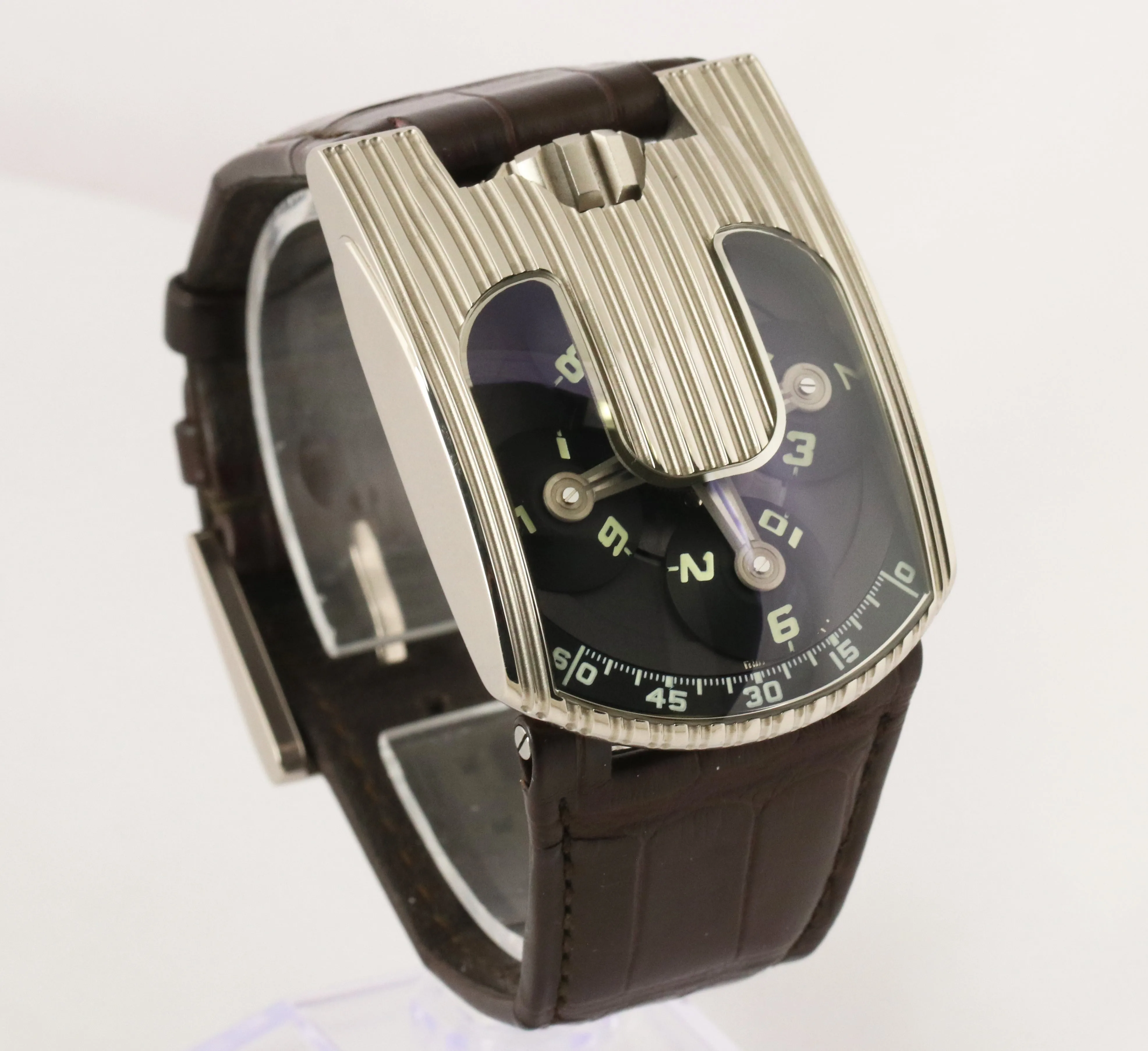 RARE Urwerk 103.03 TARGA 18K White Gold Mechanical Black Unpolished Men's Watch