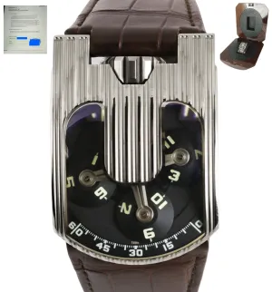 RARE Urwerk 103.03 TARGA 18K White Gold Mechanical Black Unpolished Men's Watch