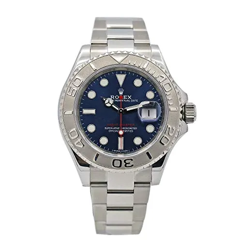 Rolex 16622 Oyster Perpetual Yacht-Master Steel with Platinum Mens Watch Silver Dial Oyster Perpetual Calendar Sapphire Crystal Serial Number Certified