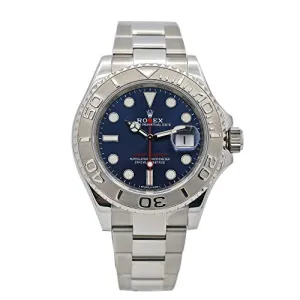 Rolex 16622 Oyster Perpetual Yacht-Master Steel with Platinum Mens Watch Silver Dial Oyster Perpetual Calendar Sapphire Crystal Serial Number Certified
