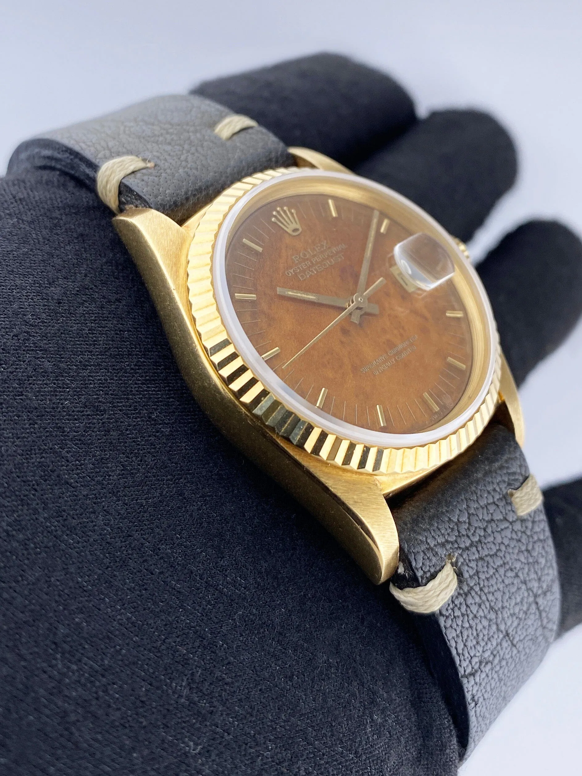 Rolex Datejust 16018 Wood Dial Mens Watch