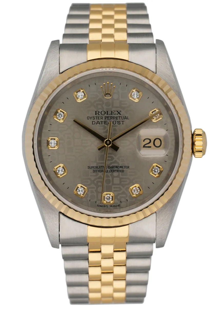 Rolex Datejust 16233 Diamond Anniversary Dial Men's Watch