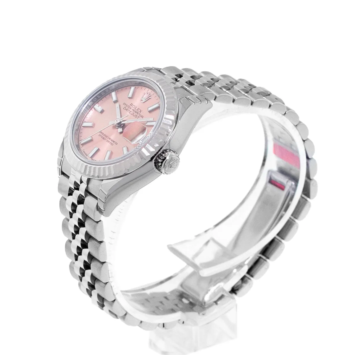 Rolex Datejust 28mm White Gold & Steel Pink Index Dial & Fluted Bezel 279174