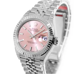 Rolex Datejust 28mm White Gold & Steel Pink Index Dial & Fluted Bezel 279174