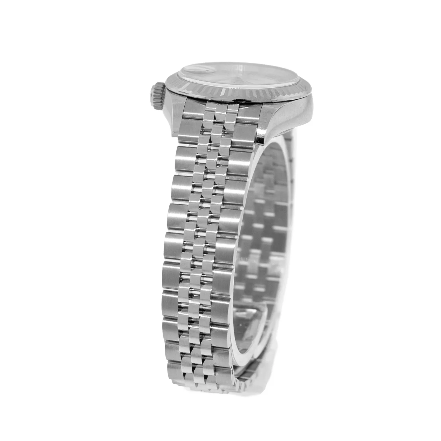 Rolex Datejust 28mm White Gold & Steel Silver Roman Dial & Fluted Bezel 279174