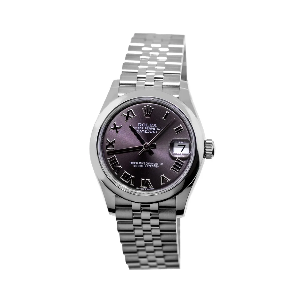 Rolex Datejust 31mm Stainless Steel Grey Sunray Roman Dial & Smooth Bezel 278240
