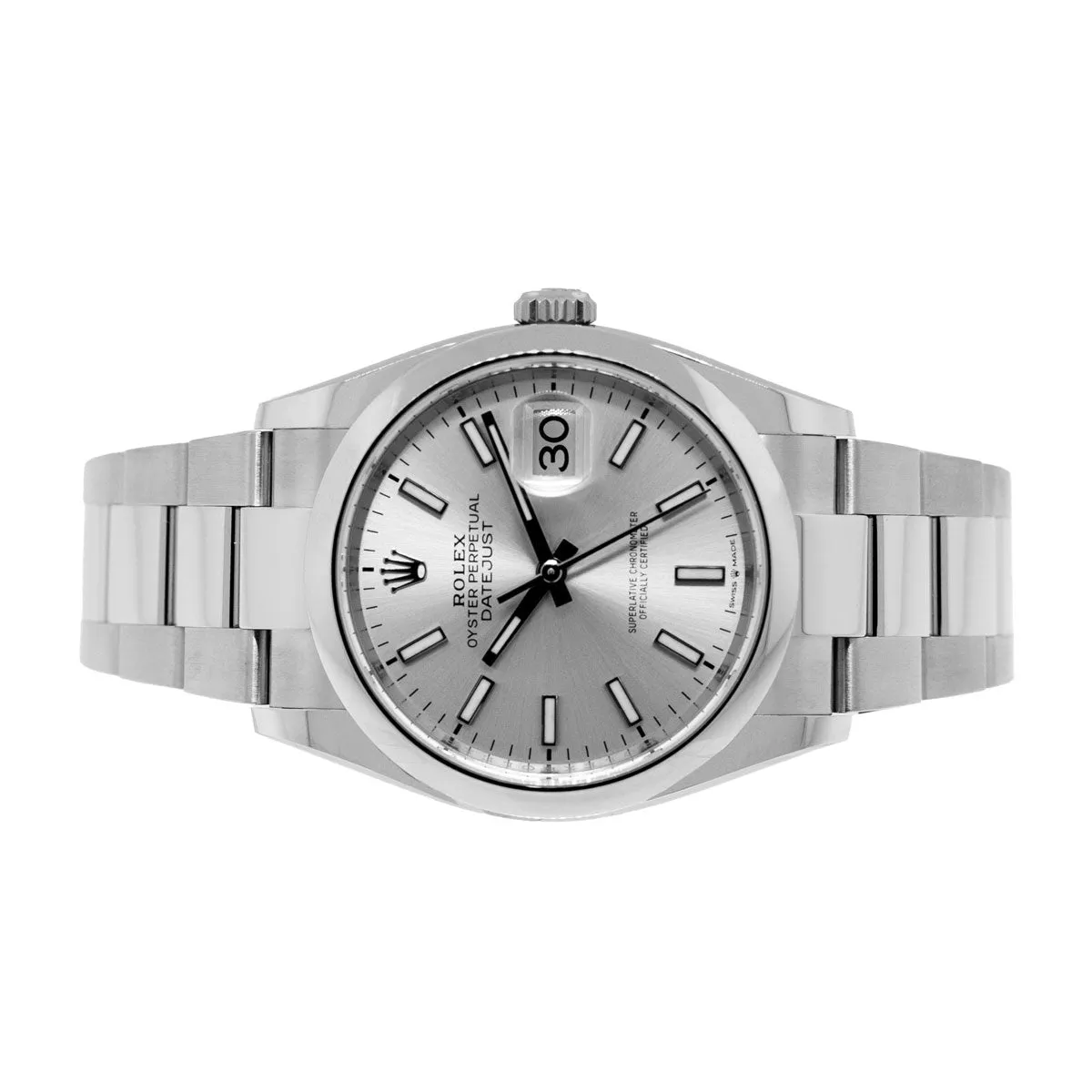 Rolex Datejust 36mm Stainless Steel Silver Index Dial & Smooth Bezel 126200