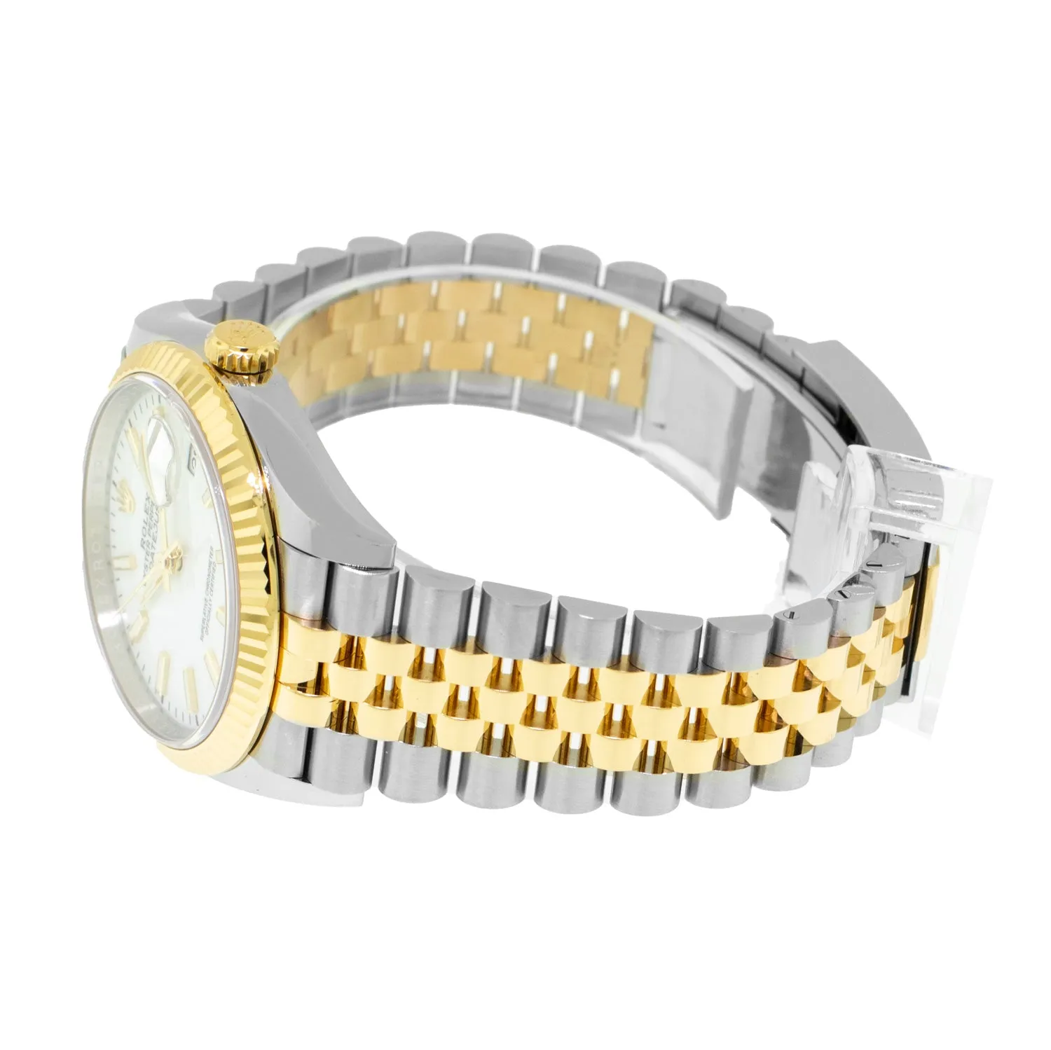 Rolex Datejust 36mm Yellow Gold & Steel White Index & Fluted Bezel 126233