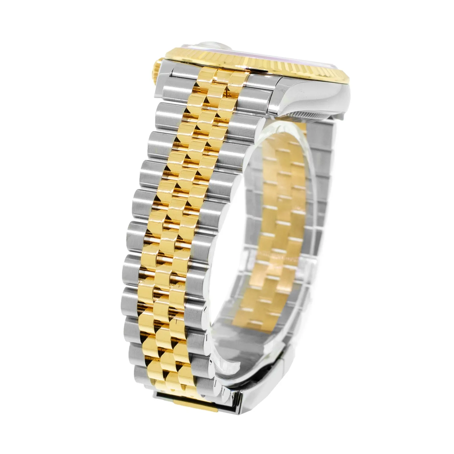 Rolex Datejust 36mm Yellow Gold & Steel White Index & Fluted Bezel 126233
