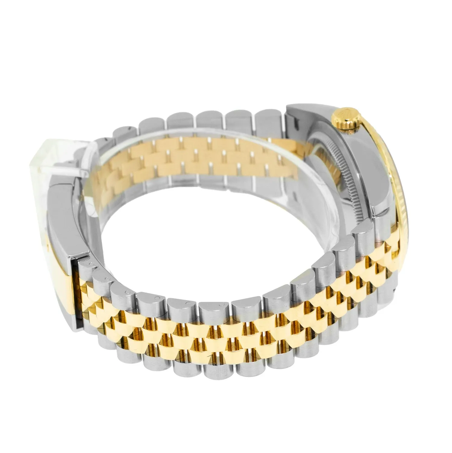 Rolex Datejust 36mm Yellow Gold & Steel White Index & Fluted Bezel 126233