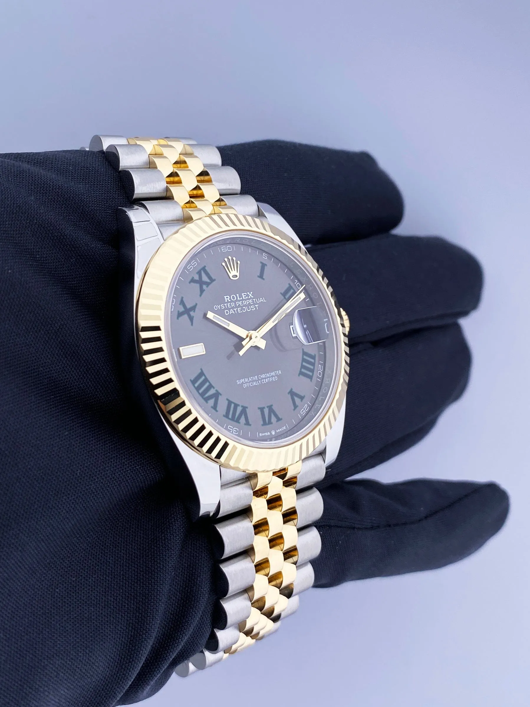 Rolex Datejust 41 126333 Wimbledon Mens Watch Box & Papers