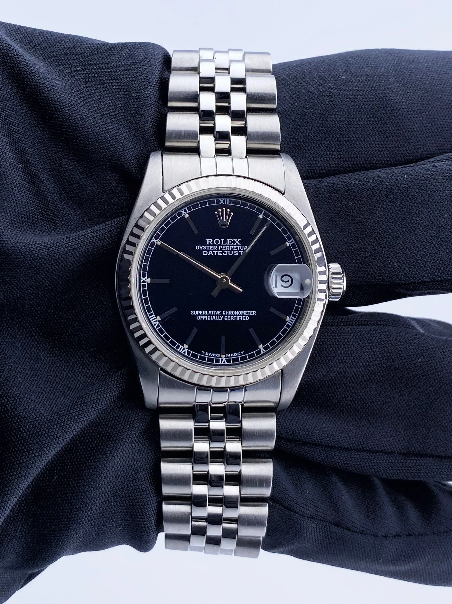 Rolex Datejust 68274 Black Dial Midsize Ladies Watch