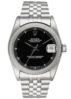 Rolex Datejust 68274 Black Dial Midsize Ladies Watch