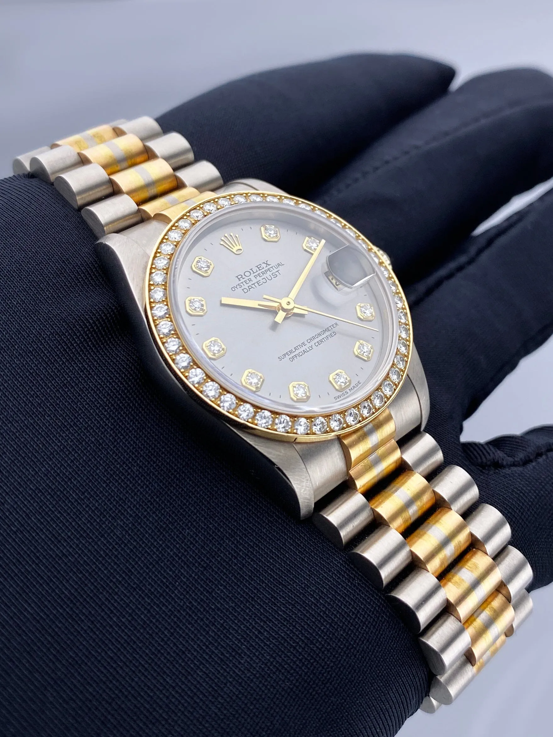 Rolex Datejust 68289 Tridor Midsize Diamond Gray Dial Ladies Watch