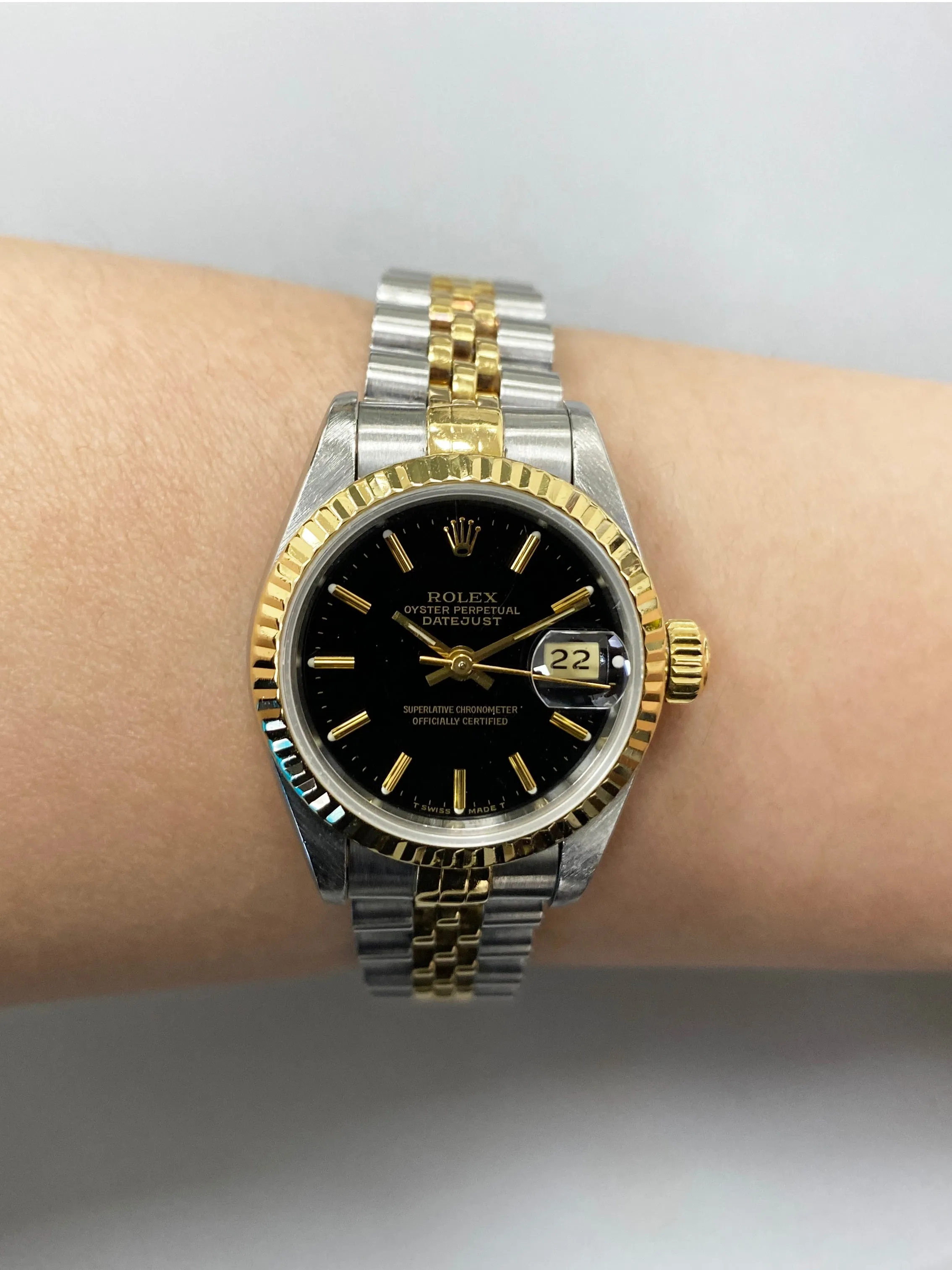 Rolex Datejust 69173  Black Dial Ladies Watch Box & Papers