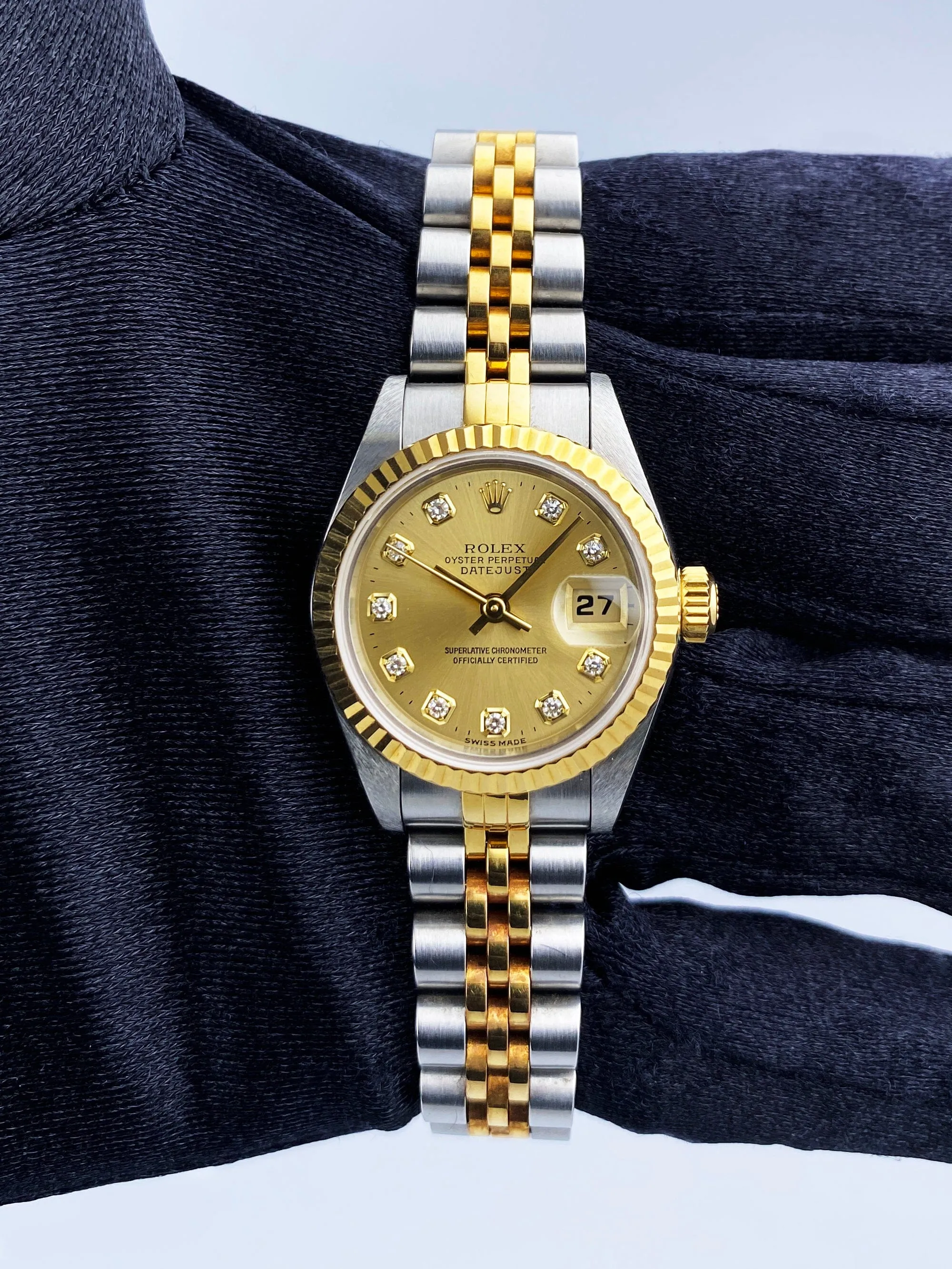 Rolex Datejust 69173 Diamond Dial Ladies Watch Box & Papers