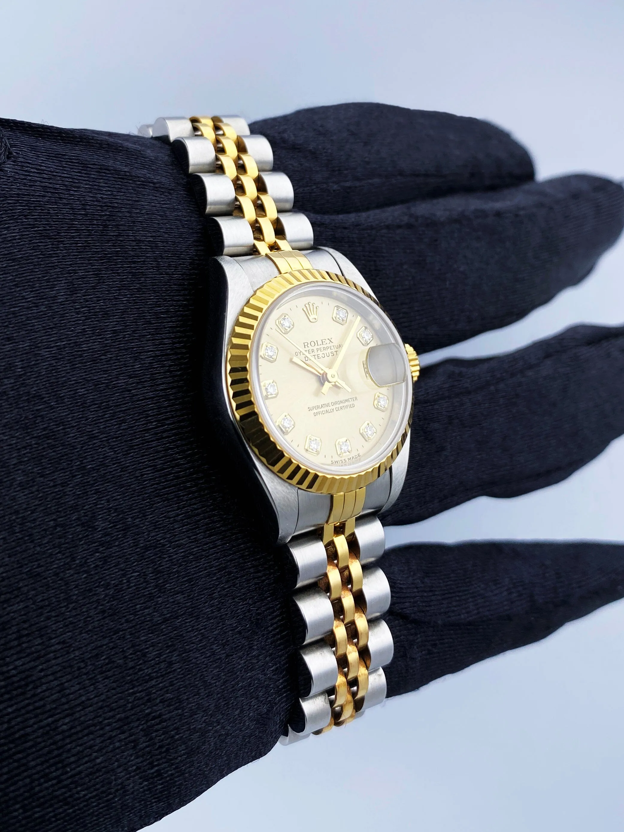 Rolex Datejust 69173 Diamond Dial Ladies Watch Box & Papers