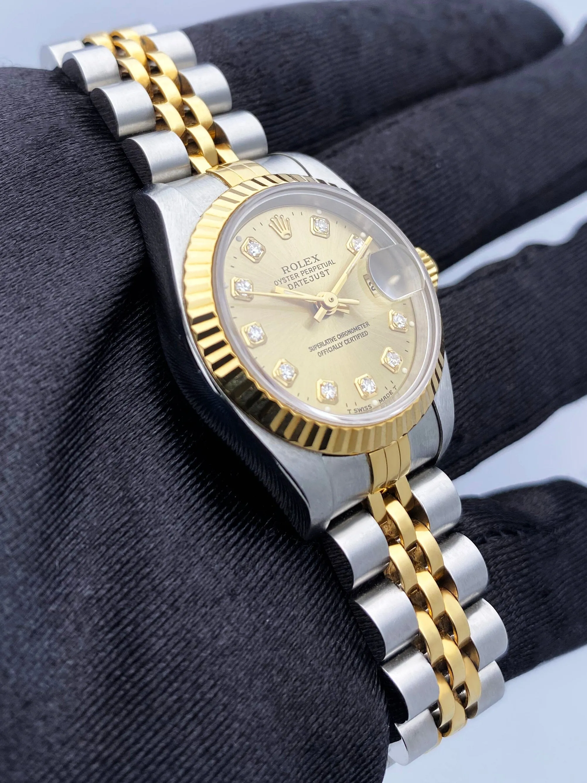 Rolex Datejust 69173 Diamond Dial Ladies Watch Box Papers