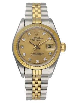 Rolex Datejust 69173 Diamond Dial Ladies Watch