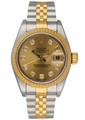 Rolex Datejust 69173 Diamond Dial Ladies Watch