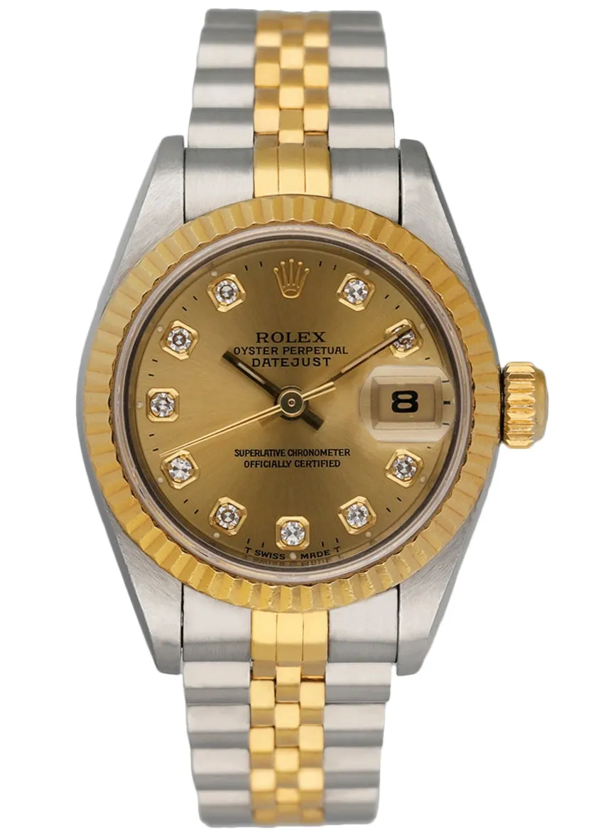 Rolex Datejust 69173 Diamond Dial Ladies Watch