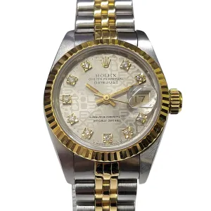 Rolex Datejust 69173 Half Gold Diamond  Dial Automatic Watch 26mm