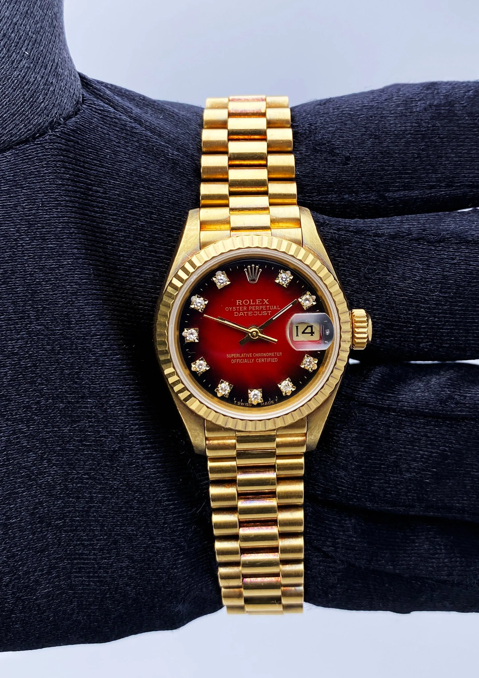 Rolex Datejust 69178 Red Dial Ladies Watch Box Papers