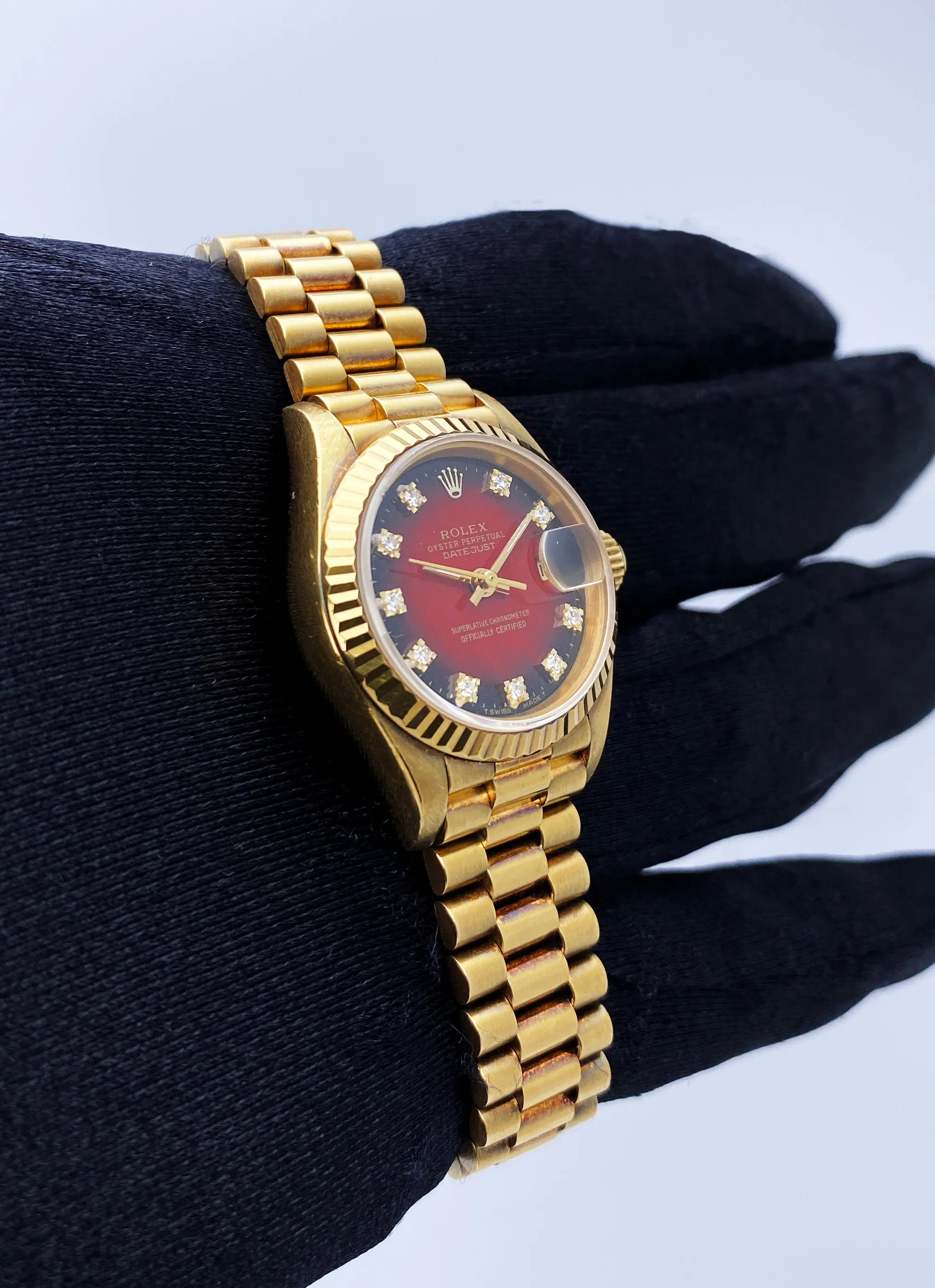 Rolex Datejust 69178 Red Dial Ladies Watch Box Papers